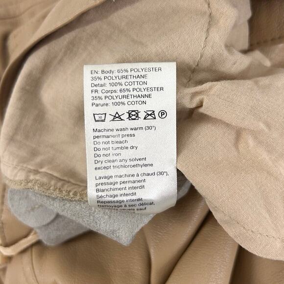 Nanushka Ivy Vegan Leather Trousers in Caramel Straight Leg High Rise - Picture 8 of 8